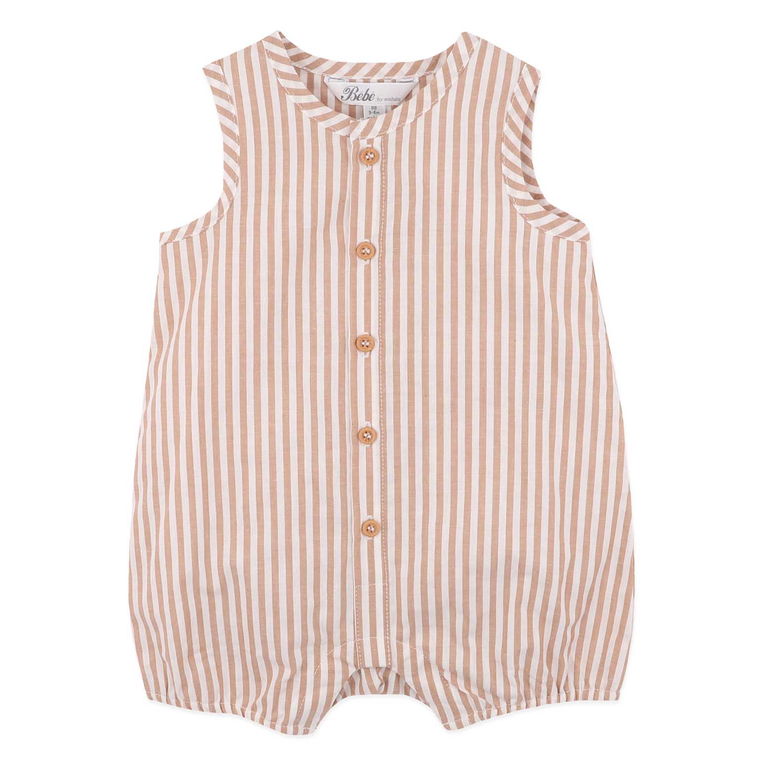 B&eacute;b&eacute; Brady Stripe Woven Romper